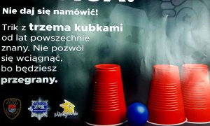 Plakat informacyjny kampanii informacyjno-ostrzegawczej prowadzonej przez międzyzdrojskich policjantów wraz z władzami miasta.