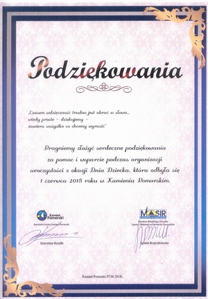 Podziękowania dla funkcjonariuszy Komendy Powiatowej Policji w Kamieniu Pomorskim